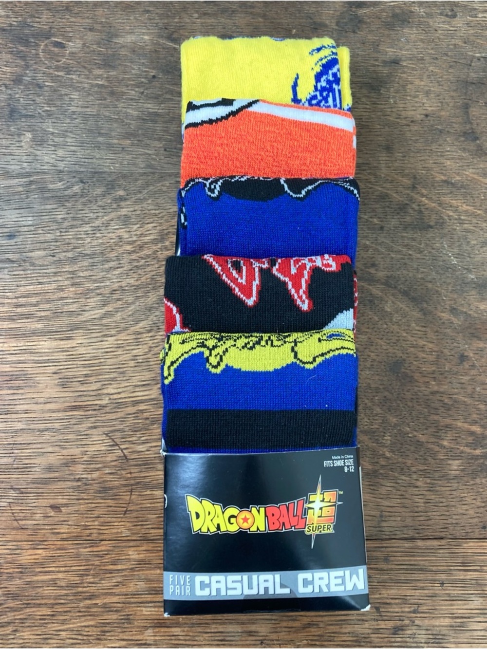 Bioworld Dragon Ball Super Crew Socks - Yellow, Orange, Blue, Black, Red